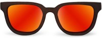 Tocca di Legno Rectangular Sunglasses(For Men, Red)
