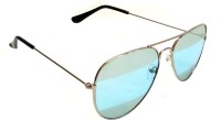 Mangal Brothers Aviator Sunglasses(For Men & Women, Silver, Blue)