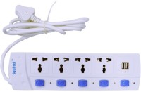 Squirrel Extention Chord T002 4 Socket Surge Protector(White, Blue)   Laptop Accessories  (Squirrel)