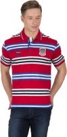Wilkins & Tuscany Striped Men Polo Neck Red T-Shirt