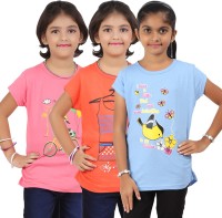 Bes-Tex Girls Printed T Shirt(Multicolor) RS.429.00