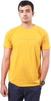 Colors & Blends Solid Men Round Neck Yellow T-Shirt
