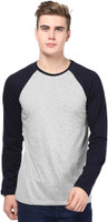 Izinc Solid Men Round Neck Dark Blue, Grey T-Shirt Izinc Solid Men Round Neck Dark Blue, Grey T-Shirt