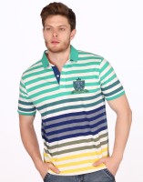 Fritzberg Striped Men Polo Neck Multicolor T-Shirt