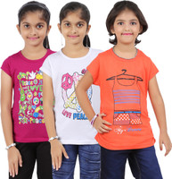 Bes-Tex Girls Printed T Shirt(Multicolor) RS.439.00