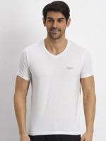 Fritzberg Solid Men V-neck White T-Shirt