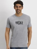 Fritzberg Printed Men Round Neck Grey T-Shirt