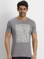 Fritzberg Printed Men Round Neck Grey T-Shirt