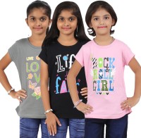 Bes-Tex Girls Printed T Shirt(Multicolor) RS.429.00