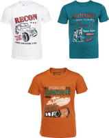 AJ Dezines Boys Graphic Print Cotton T Shirt(Multicolor, Pack of 3) RS.799.00
