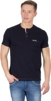 Wilkins & Tuscany Solid Men Henley Blue T-Shirt