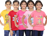 Bes-Tex Girls Printed T Shirt(Multicolor) RS.639.00