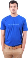 Colors & Blends Solid Men Round Neck Blue T-Shirt