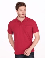 Fritzberg Solid Men Polo Neck Red T-Shirt