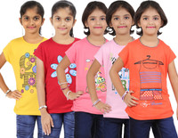 Bes-Tex Girls Printed T Shirt(Multicolor) RS.499.00
