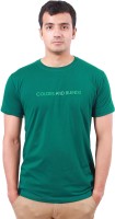Colors & Blends Printed Men Round Neck Green T-Shirt