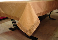 @home Solid 4 Seater Table Cover(Beige, Velvet) RS.574.00