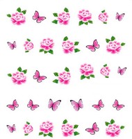 SENECIO� Butterflies Rose Pink Love Floral Temporary Nail Tattoo(Butterfly, Rose) - Price 100 74 % Off  