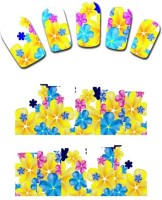 SENECIO� Yellow Blue Multicolor Floral Water Transfer Nail Tattoo(Flower) - Price 99 75 % Off  
