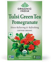 Organic India Stress Relieving & Refreshing 18 tea bag Pomegranate Green Tea Box(18 Sachets)