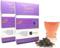 Tassyam Tassyam Lavender Hibiscus Green Tea Darjeeling Handmade 100 grams (2x 50g), Pack of 2 Lavender, Hibiscus Tea Box(100 g)