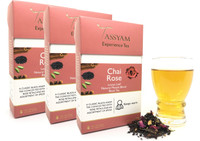 Tassyam Tassyam Chai Rose Black Tea Assam Handmade 150 grams (3x 50g), Pack of 3 Rose, Spices Tea Box(150 g)