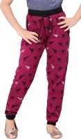 Red Ring Track Pant For Girls(Pink)