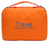 Everyday Desire Travel Cosmetic Makeup Toiletry Case Hanging Bag - orange(Orange)
