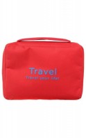 Everyday Desire Travel Cosmetic Makeup Toiletry Case Hanging Bag - Red(Red)