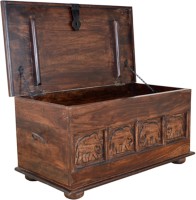 HomeTown Tuskar Blanket Chest Solid Wood Trunk(Finish and Fabric Color - Walnut)   Furniture  (HomeTown)