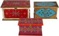 View Rajrang Floral traditional trunk box Solid Wood Trunk(Finish and Fabric Color - White) Furniture