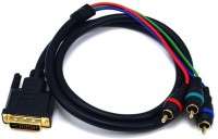 MONOPRICE Monoprice 103869 3.25-Feet DVI-I to 3 RCA Component Video Cable 103869(Black, For TV, 1 m)