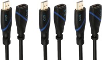 C&E  TV-out Cable 50-Feet Male to Female Supports Ethernet, 3D and Audio Return, UltraHD 4K Ready, 3 Pack(Black, For Laptop, 15.24 m)