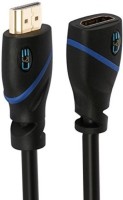 C&E  TV-out Cable 12 Feet Male to Female Supports Ethernet 3D Audio UltraHD(Black, For Laptop, 3.6576 m)
