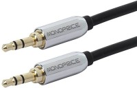 C&E  TV-out Cable 10ft Designed for Mobile 3.5mm Stereo Male to 3.5mm Stereo Male (Gold Plated) - Black(Black, For Home Theater, 3.048 m)