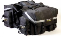 DIRTSACK Long Ranger - Pro Double-side Black Fabric Motorbike Saddlebag(48 L)