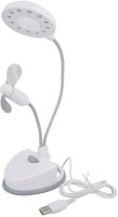 View Shrih 2 in1 USB Desk Fan With Table Lamp SH - 02691 Led Light(White) Laptop Accessories Price Online(Shrih)