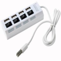 VU4 Individual Switch With LED Indicator Individual Switch USB Hub(White)   Laptop Accessories  (VU4)