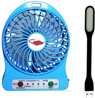 View De-Techinn Portable Battery Operated Powerful Rechargeable With Flexible LED Light USB Fan(Multicolor) Laptop Accessories Price Online(De-TechInn)