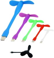 View Cyxus USB Mini Fan Flexible design Removable Blades Combo Of 6 USB Fan(Multicolor) Laptop Accessories Price Online(Cyxus)