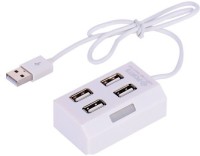 BB4 4 PORT 2.0 HI SPEED 480 MBPS WITH CABLE MULTIPURPOSE SPLITTER USB Hub(White)   Laptop Accessories  (BB4)