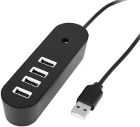 RoQ 1TB SUPPORT 4 PORT WITH 1 MTR CABLE 2.0 USB Hub(Black)   Laptop Accessories  (ROQ)