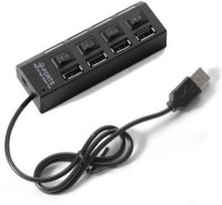 View VU4 Port 4 Individual Switch With LED Indicator USB Hub(Black) Laptop Accessories Price Online(VU4)