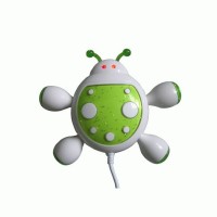 View BB4 MULTIPURPOSE 4 PORT Ladybug Shaped Wired USB 2.0 Adapter SPLITTER CABLE USB Hub(WHITE & GREEN) Laptop Accessories Price Online(BB4)
