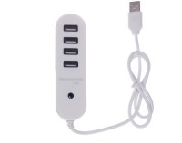 FKU 1 TB SUPPORTABLE 4 PORT WITH 1 MTR Cable USB Hub(White)   Laptop Accessories  (FKU)