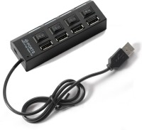 View Finger's 4 Port With Individual Switch USB Hub(Black, White) Laptop Accessories Price Online(Finger's)