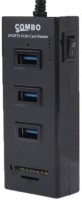 VU4 3-Port SD Combo With Switch For PC Laptop USB Hub(Black)   Laptop Accessories  (VU4)