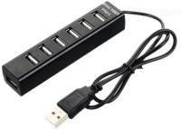 View BB4 7 PORT USB 2.0 480 MBPS WITH CABLE UNIVERSAL SPLITTER USB Hub(Black) Laptop Accessories Price Online(BB4)