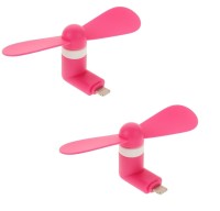 FKU Sets of 2 Micro Mini Pin USB Fan(Rose)   Laptop Accessories  (FKU)
