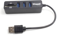Smacc ULTRA SLIM CARDREADER WITH 3 PORT USB Hub(Black, White)   Laptop Accessories  (Smacc)
